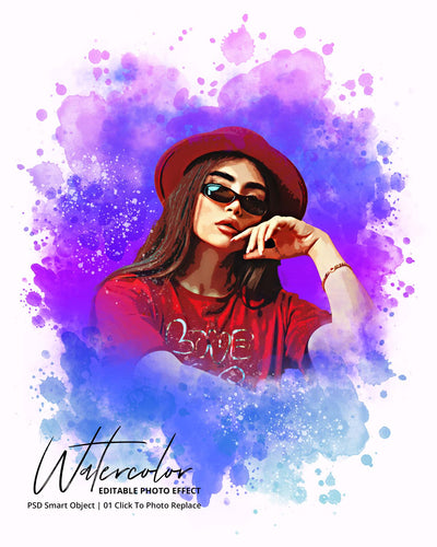 The Portrait Watercolor Photo Effects Bundle - Artixty