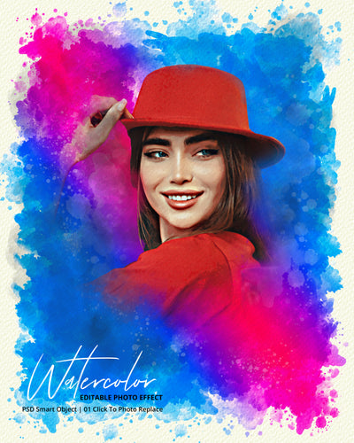 The Portrait Watercolor Photo Effects Bundle - Artixty