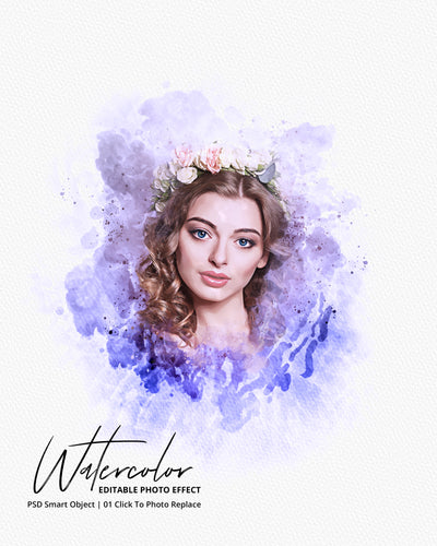 The Portrait Watercolor Photo Effects Bundle - Artixty