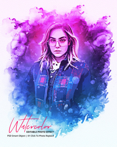 The Portrait Watercolor Photo Effects Bundle - Artixty
