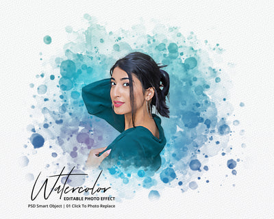 The Portrait Watercolor Photo Effects Bundle - Artixty