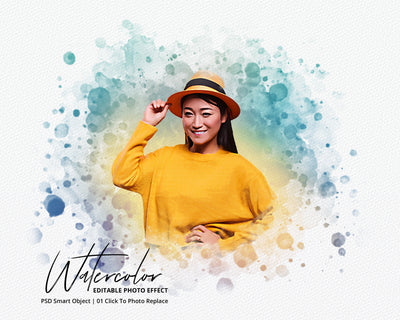 The Portrait Watercolor Photo Effects Bundle - Artixty