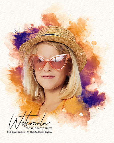 The Portrait Watercolor Photo Effects Bundle - Artixty