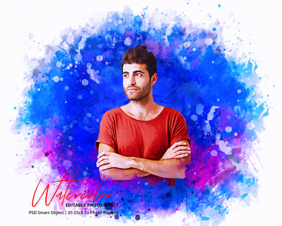 The Portrait Watercolor Photo Effects Bundle - Artixty