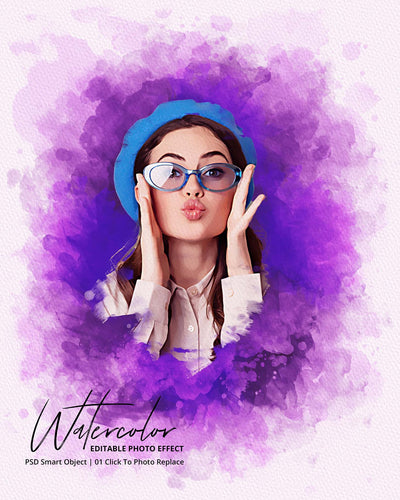 The Portrait Watercolor Photo Effects Bundle - Artixty