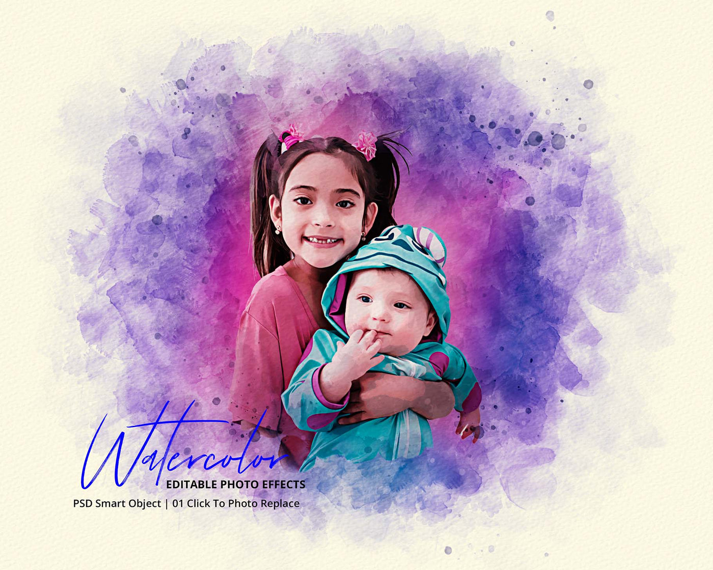 The Portrait Watercolor Photo Effects Bundle - Artixty