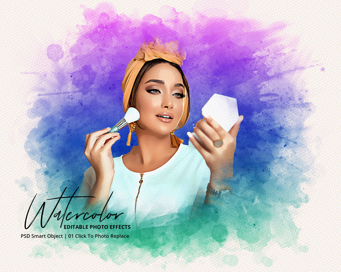 The Portrait Watercolor Photo Effects Bundle - Artixty