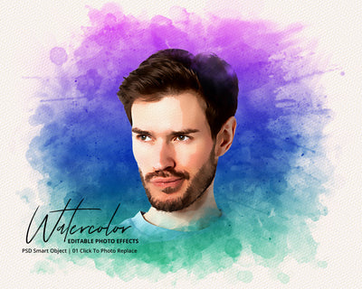 The Portrait Watercolor Photo Effects Bundle - Artixty