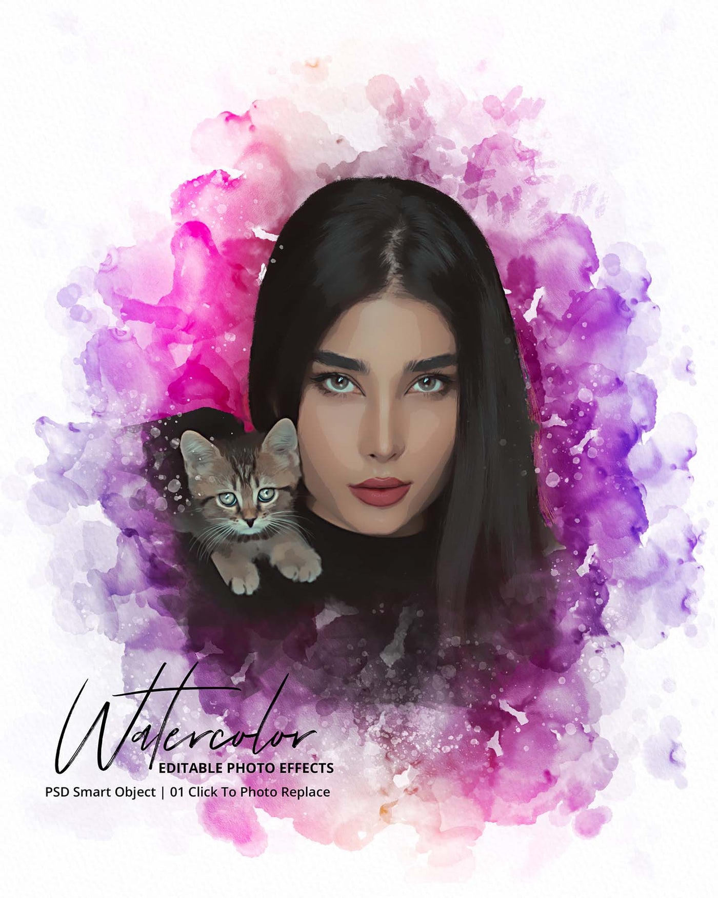 The Portrait Watercolor Photo Effects Bundle - Artixty