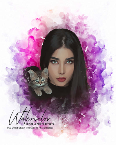 The Portrait Watercolor Photo Effects Bundle - Artixty