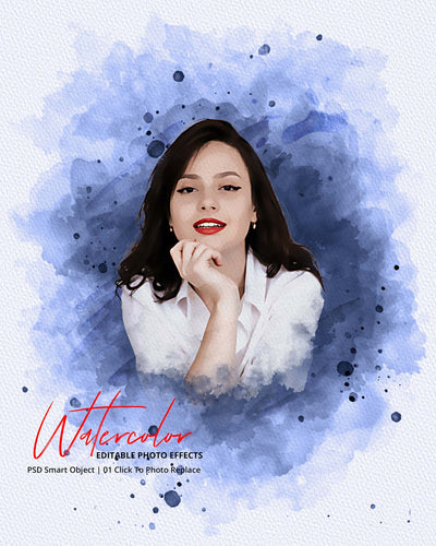 The Portrait Watercolor Photo Effects Bundle - Artixty