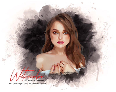 The Portrait Watercolor Photo Effects Bundle - Artixty