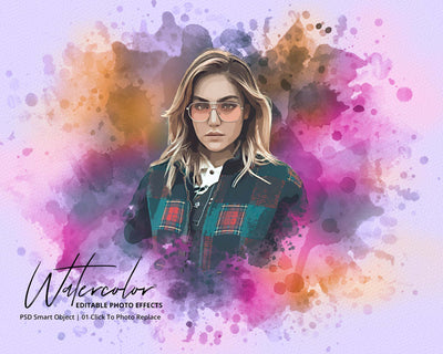 The Portrait Watercolor Photo Effects Bundle - Artixty