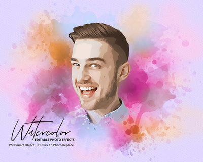 The Portrait Watercolor Photo Effects Bundle - Artixty