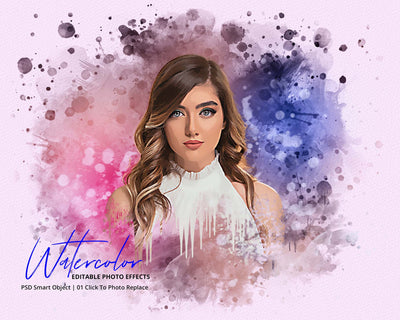 The Portrait Watercolor Photo Effects Bundle - Artixty