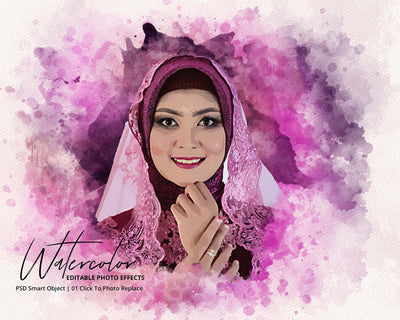 The Portrait Watercolor Photo Effects Bundle - Artixty