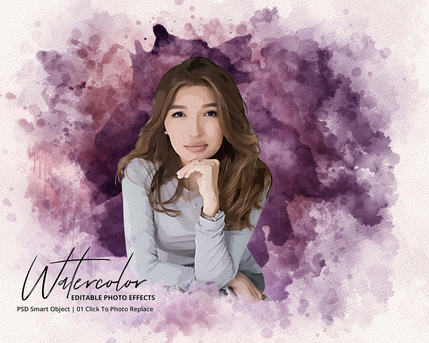 The Portrait Watercolor Photo Effects Bundle - Artixty