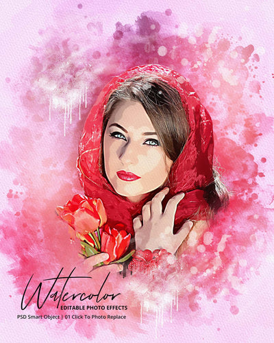 The Portrait Watercolor Photo Effects Bundle - Artixty