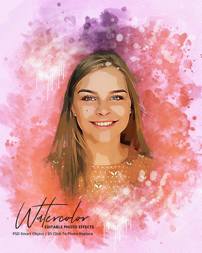 The Portrait Watercolor Photo Effects Bundle - Artixty