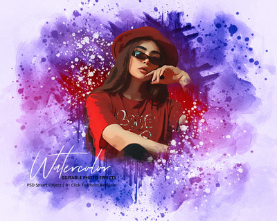 The Portrait Watercolor Photo Effects Bundle - Artixty