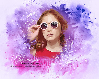 The Portrait Watercolor Photo Effects Bundle - Artixty
