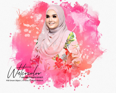The Portrait Watercolor Photo Effects Bundle - Artixty