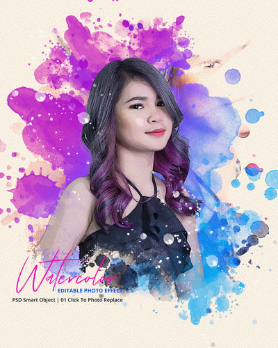 The Portrait Watercolor Photo Effects Bundle - Artixty