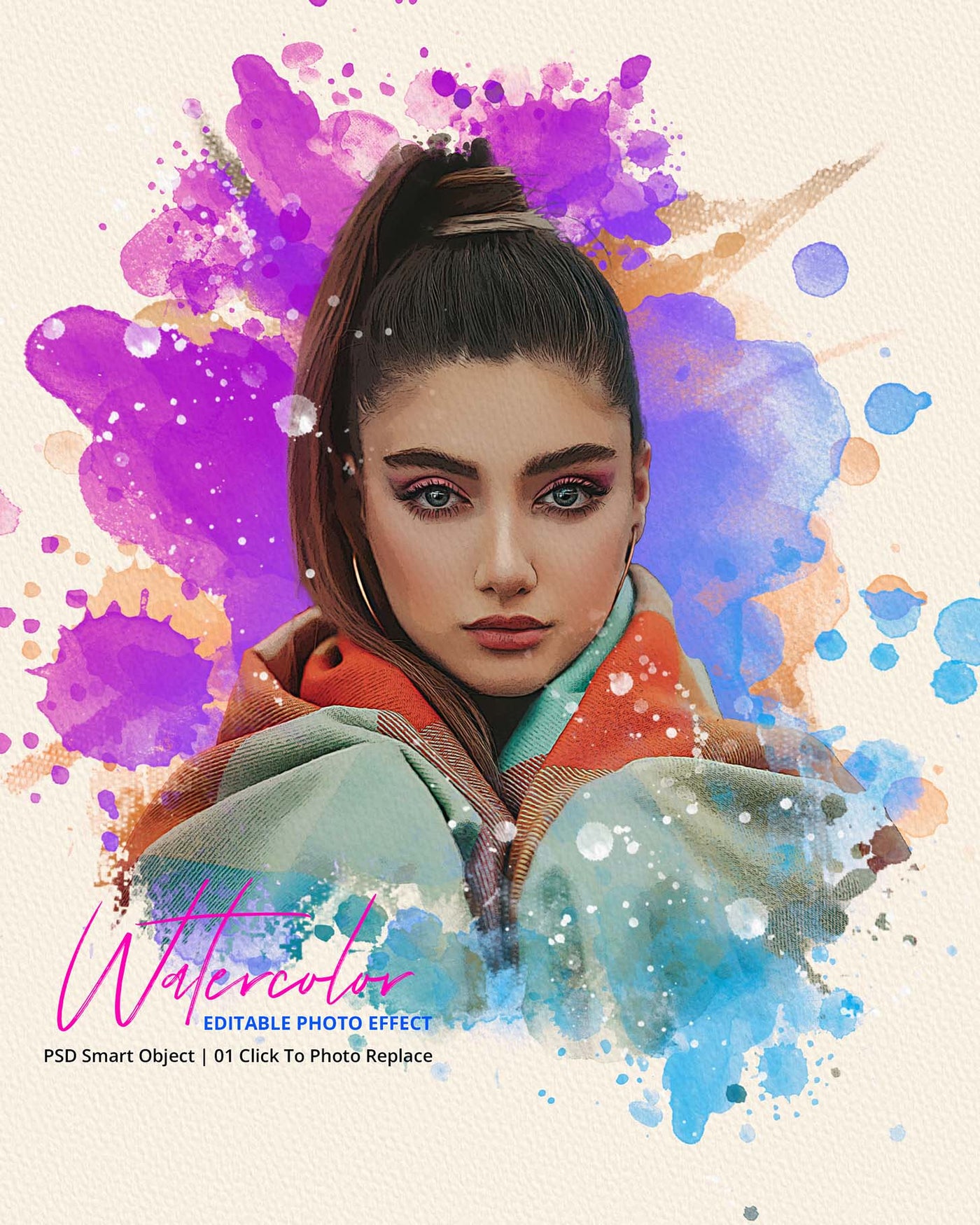 The Portrait Watercolor Photo Effects Bundle - Artixty
