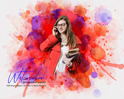 The Portrait Watercolor Photo Effects Bundle - Artixty