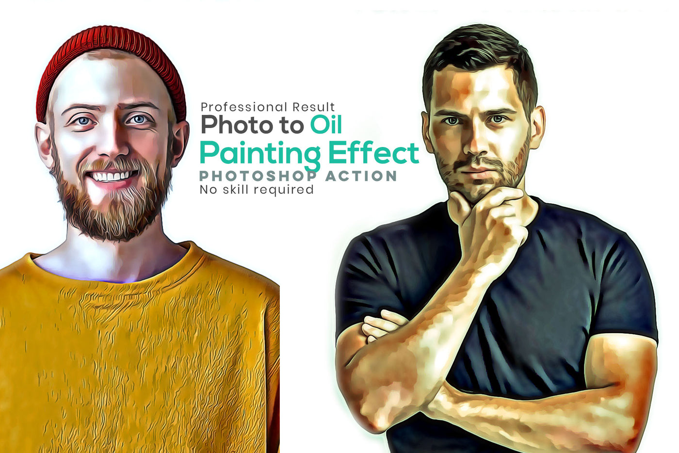 Digital Oil Painting Photoshop Actions Bundle