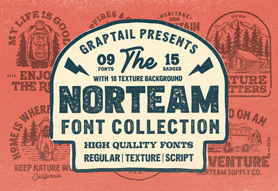 The Norteam Fonts And Textures Collection-Fonts-Artixty