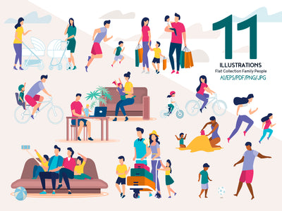 24-In-1 Flat Illustrations Mega Bundle - Artixty