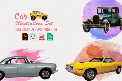 1040+ Amazing Watercolor Illustrations Bundle - Artixty