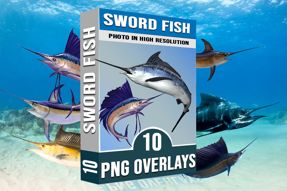 808 Sea Creatures & Fish Overlays Bundle - Artixty