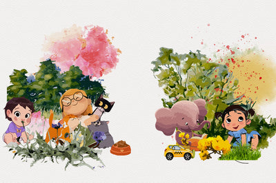1040+ Amazing Watercolor Illustrations Bundle - Artixty