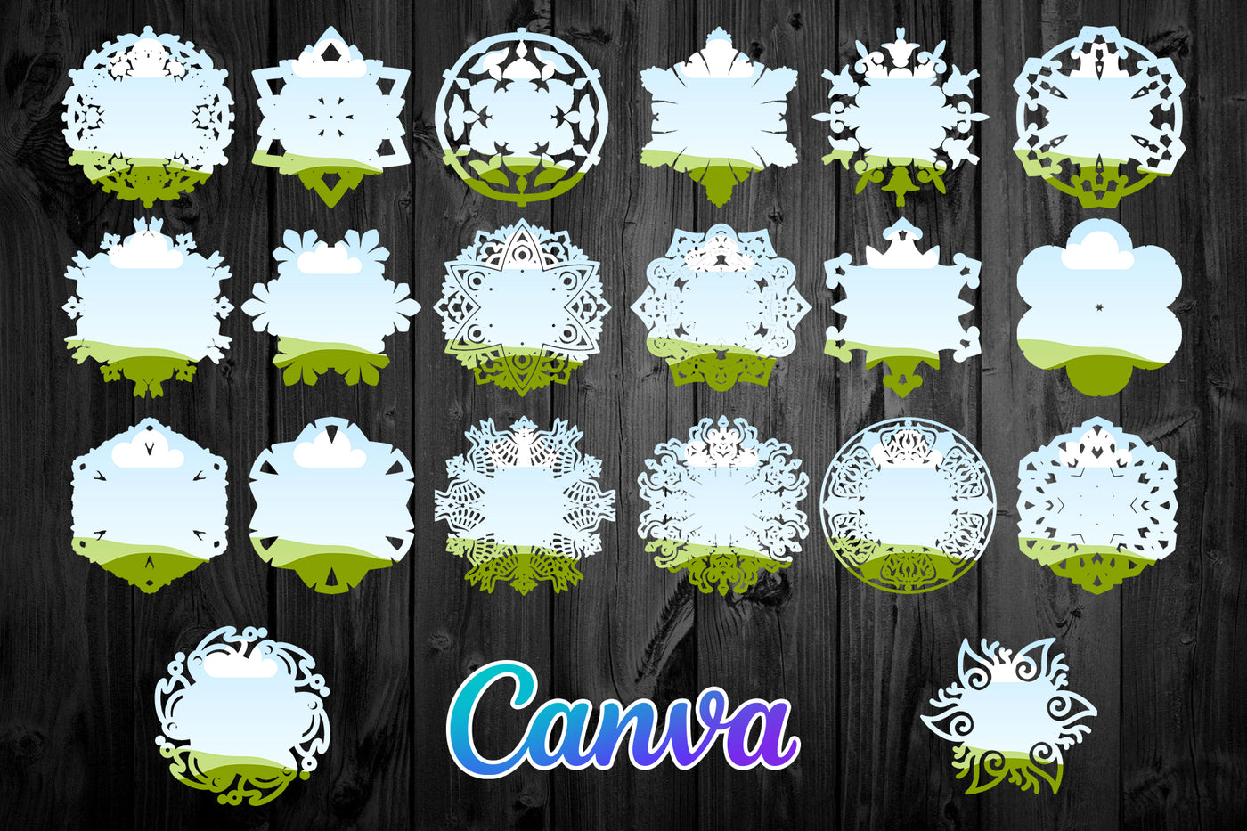 1450 Canva Frames Mega Bundle - Artixty
