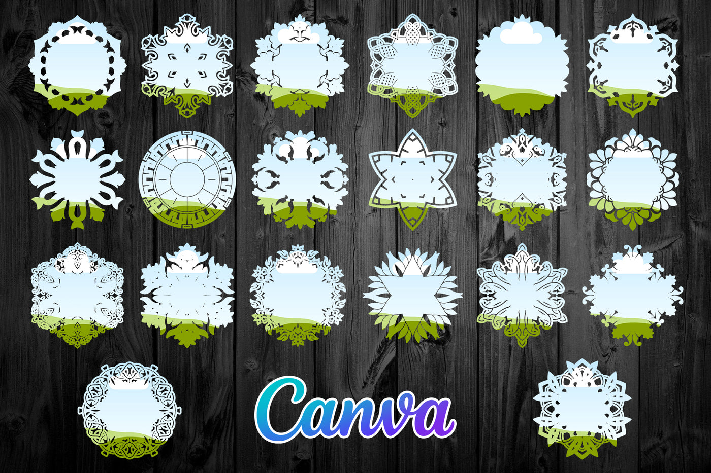 1450 Canva Frames Mega Bundle - Artixty