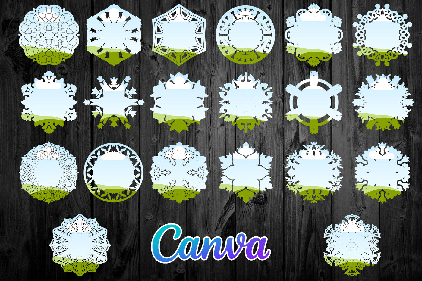 1450 Canva Frames Mega Bundle - Artixty