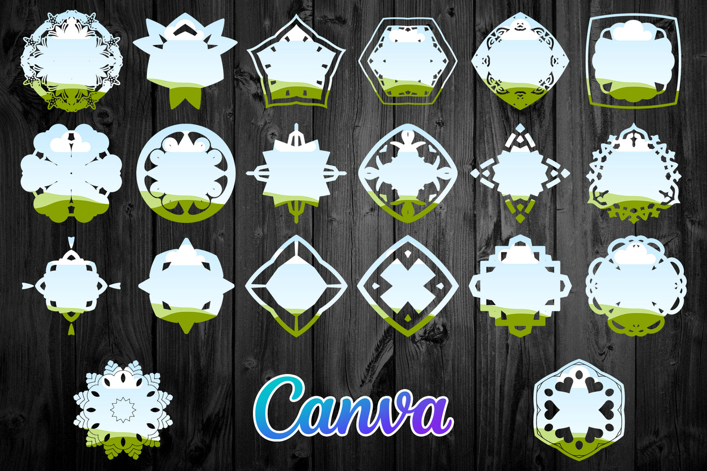 1450 Canva Frames Mega Bundle - Artixty
