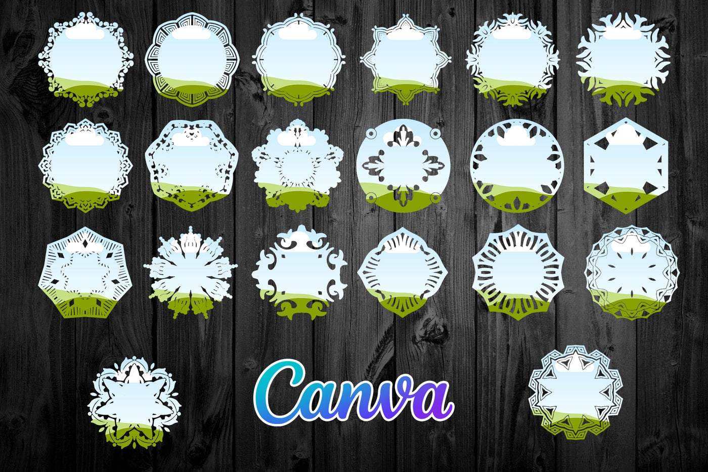 1450 Canva Frames Mega Bundle - Artixty