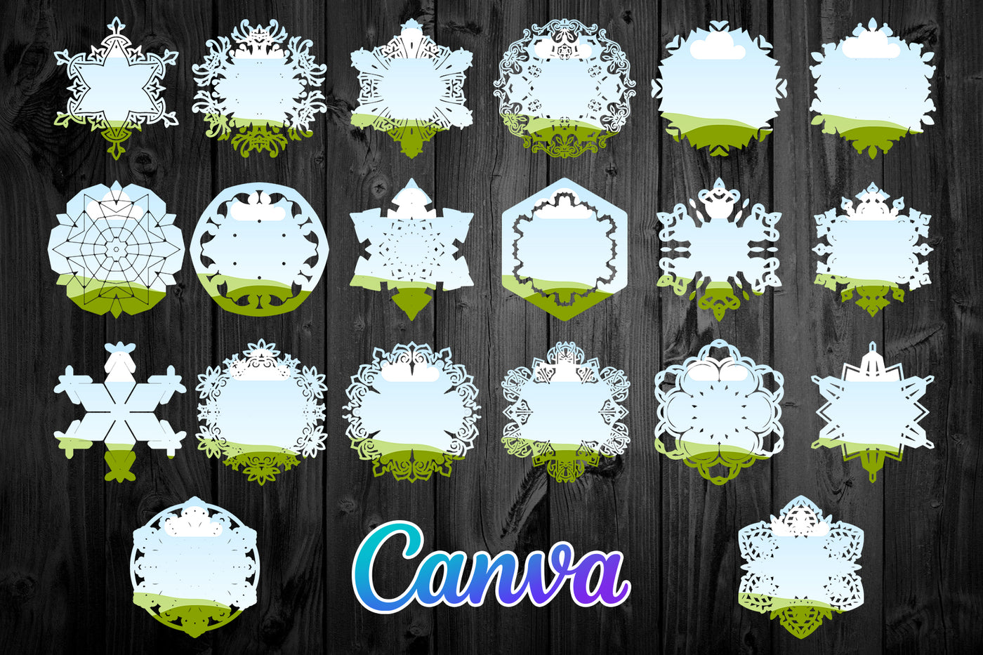 1450 Canva Frames Mega Bundle - Artixty