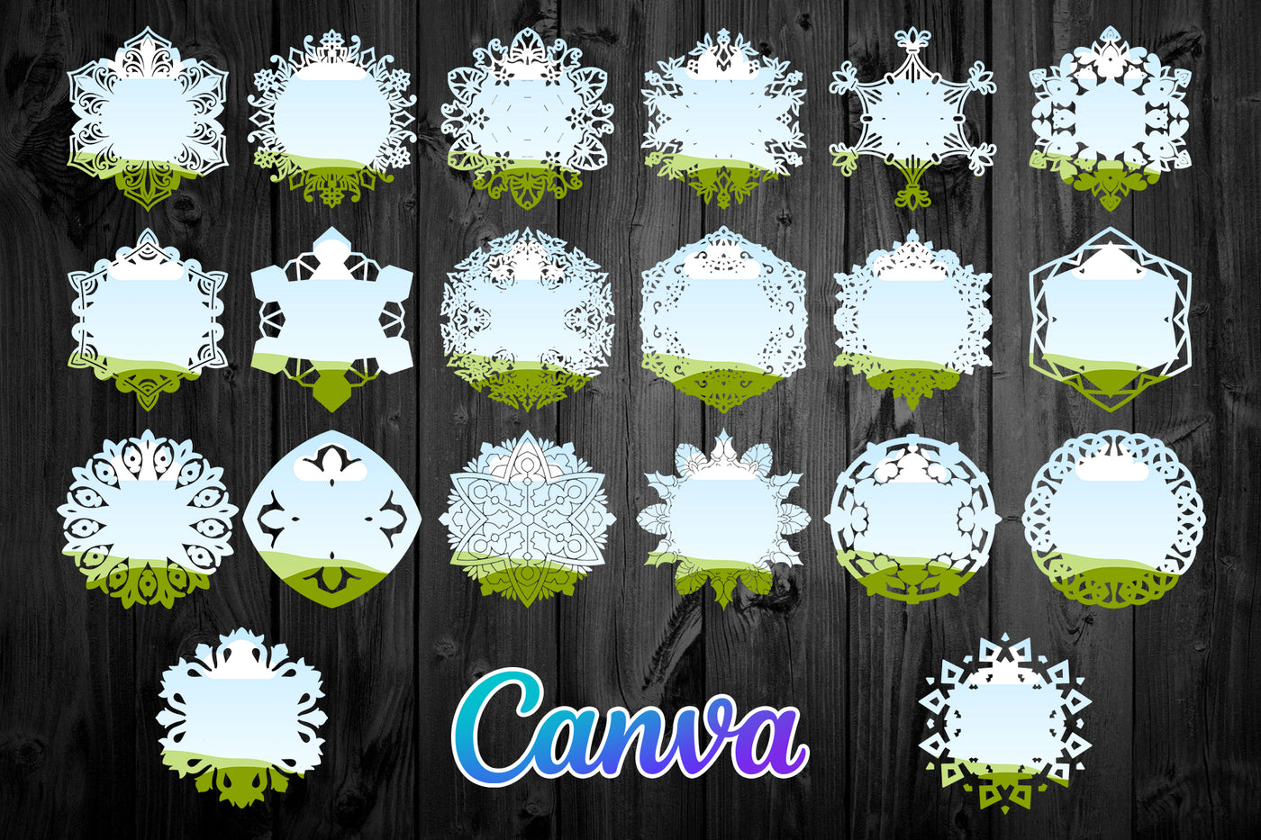 1450 Canva Frames Mega Bundle - Artixty