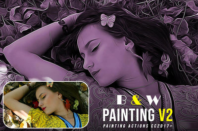 50 Mega Oil Paint Photoshop Actions Bundle - Artixty
