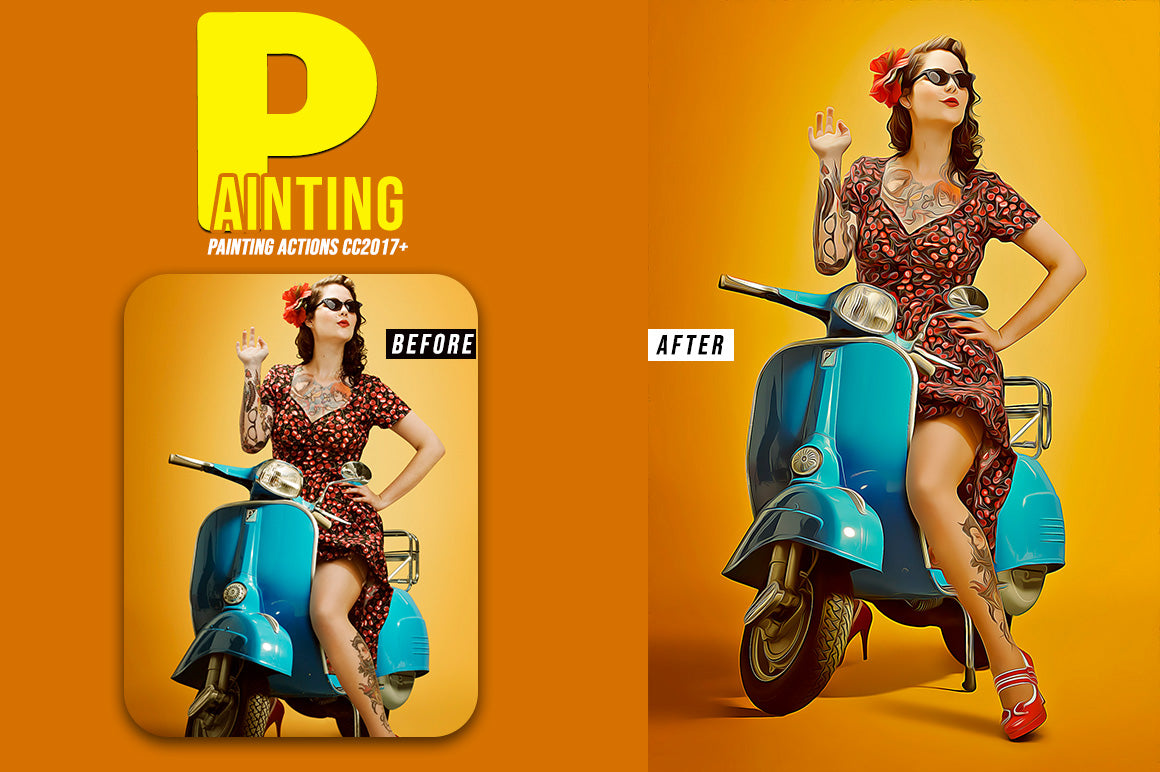 50 Mega Oil Paint Photoshop Actions Bundle - Artixty
