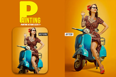 50 Mega Oil Paint Photoshop Actions Bundle - Artixty