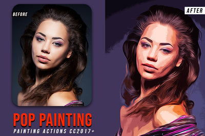 50 Mega Oil Paint Photoshop Actions Bundle - Artixty