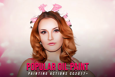 50 Mega Oil Paint Photoshop Actions Bundle - Artixty