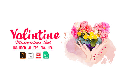 1040+ Amazing Watercolor Illustrations Bundle - Artixty