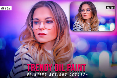 50 Mega Oil Paint Photoshop Actions Bundle - Artixty
