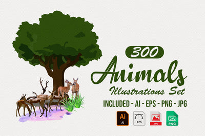 1040+ Amazing Watercolor Illustrations Bundle - Artixty